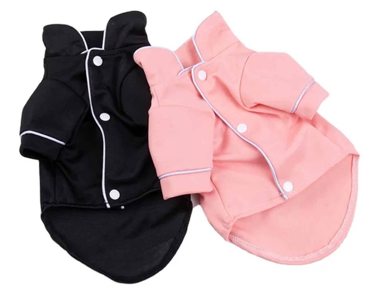 Black with White Trim Dog Pajama Shirt