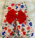 Load image into Gallery viewer, Flower Child Dog Dress with Red Bow