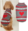 Load image into Gallery viewer, Grey Red & White Heart Dog Sweater