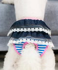 Load image into Gallery viewer, Girl Dog Navy withe Ruffle Sanitary Pant