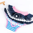 Load image into Gallery viewer, Girl Dog Navy withe Ruffle Sanitary Pant