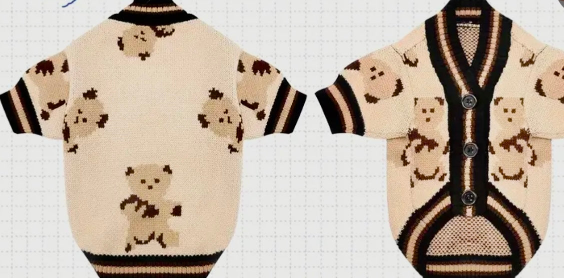 Warm, Soft, Knit Teddy Bear Dog & Cat Sweater