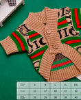 Load image into Gallery viewer, Tan Green & Red Luxury Dog Sweater