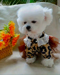 Load image into Gallery viewer, Cozy Leopard Print Dog Dress with Pearl Accents