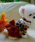 Load image into Gallery viewer, Cozy Leopard Print Dog Dress with Pearl Accents