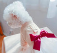 Load image into Gallery viewer, Chic Princess Beige Tulle Dog Dress with Red Bow