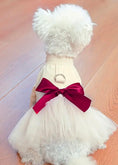 Load image into Gallery viewer, Chic Princess Beige Tulle Dog Dress with Red Bow