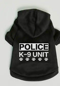 Load image into Gallery viewer, All Season Dog & Cat Hoodie with Police K-9 Unit Print in Black