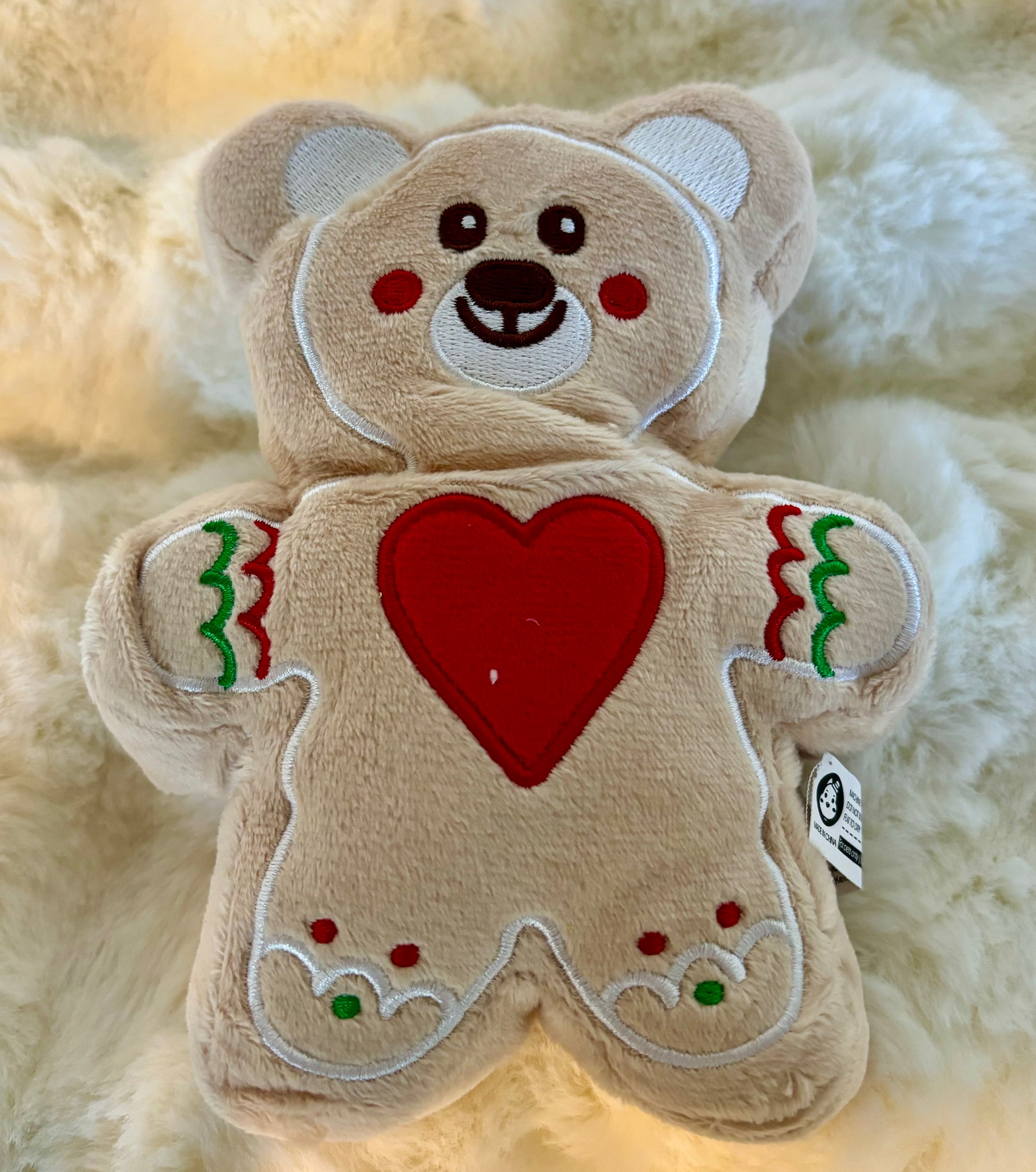 Gingerbread Squeaky Plush Dog Toy