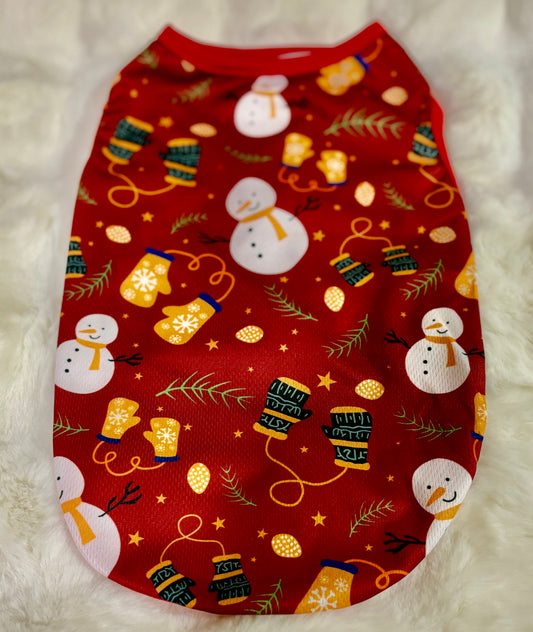 Red Christmas Nylon Dog Shirt