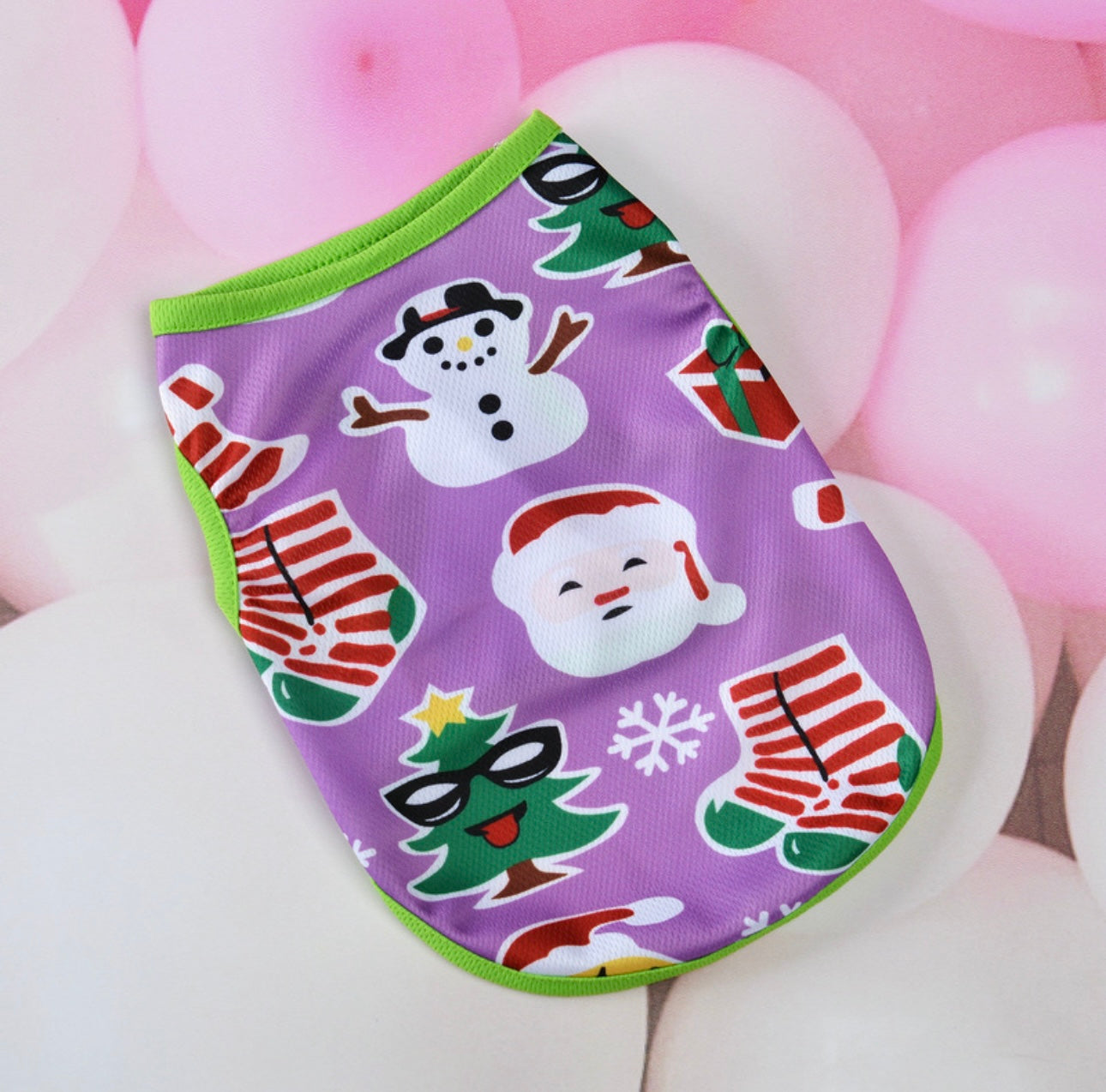 Purple Santa Nylon Dog Shirt